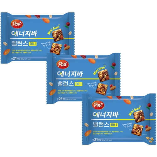 동서식품 포스트 에너지바 밸런스 미니 231g (3개)_이미지