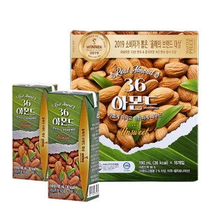 삼육식품 36 아몬드 언스위트 190ml (320개)_이미지
