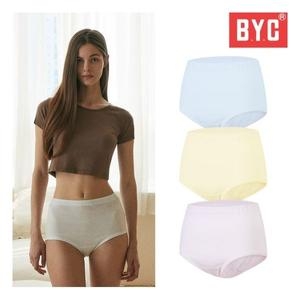 BYC 여성 팬티 40수 순면 맥시 삼각팬티 3매입 1240454