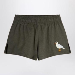 미니 Rodini Washed black shorts with seagull embroidery 2523012799CO/XI_M..