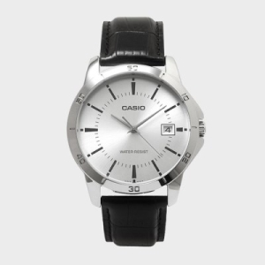 casio 남성시계 mens date quartz watch with genuine leather 미 MTPV004..