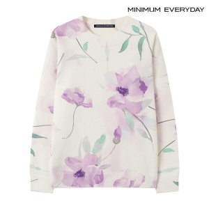 미니멈 에브리데이 플라워 나염 라운드넥 긴팔 니트 EB4KT023D