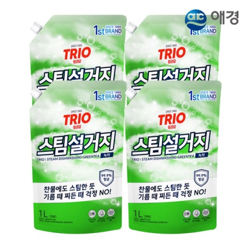 트리오 스팀설거지 녹차 1L (4개)_이미지
