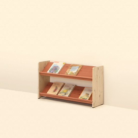  아라마가구 이키 2단 전면책장 830