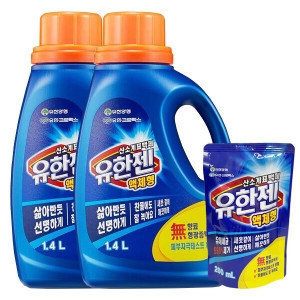 유한젠 산소계표백제 액체형 1.4L + 리필 1.1L (본품1개+리필2개)_이미지