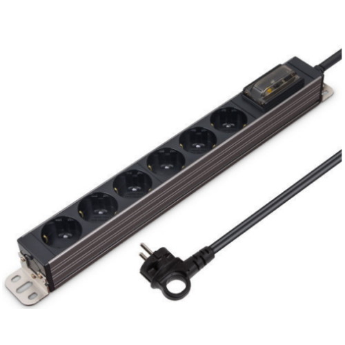 현대일렉트릭 서버탭 6구 16A 알루미늄 고용량 멀티탭 (5m)_이미지