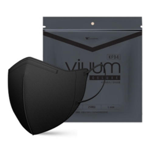 비움 디럭스 KF94 중형 블랙 25매입