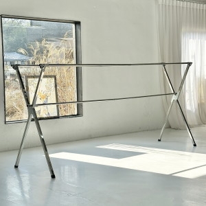 국산 신형 튼튼한 원터치 접이식 길이조절 이불건조대 2.4m 오픈할인