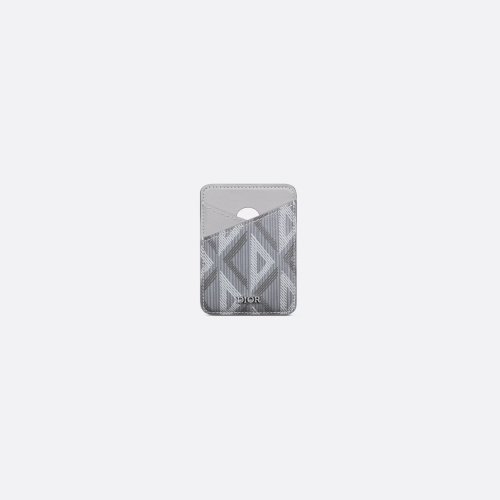 크리스찬디올 마그네틱 카드 지갑 그레이 CD Diamond 캔버스 2ESCH167DCO_H42E