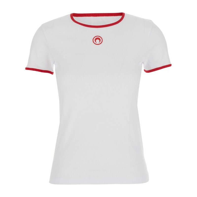 마린세르 문 로고 바이컬러 저지 반팔 티셔츠 UTT014A CJER0008WH17_이미지