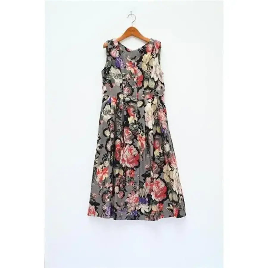 린넨 프린트 민소매 원피스 G 1063434