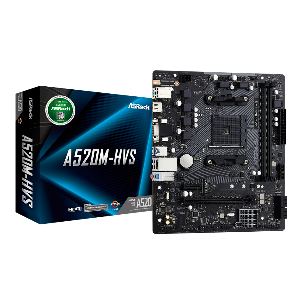 ASRock A520M-HVS 대원씨티에스이미지입니다. 누르면 해당 게시물로 새창이동합니다.