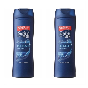 메가몬드 수아브 맨 리프레쉬 바디워시 443ml 2팩 Suave Men Body Wash Refreshing 15 oz 2 pk