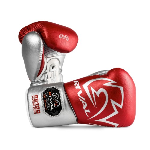 라이벌 RS100 프로 스파링 복싱글러브 (레드+실버)_이미지