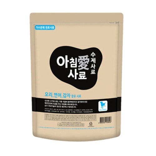 에이티바이오 아침애 수제사료 오리&연어&감자 3kg