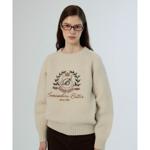 썸웨어버터 SOMEWHEREBUTTER Kevin Wool Knit Ivory S4FKN06IVF 391923_이미지