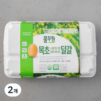 풀무원 목초달걀 무항생제 1등급 대란 15구 (2개)_이미지