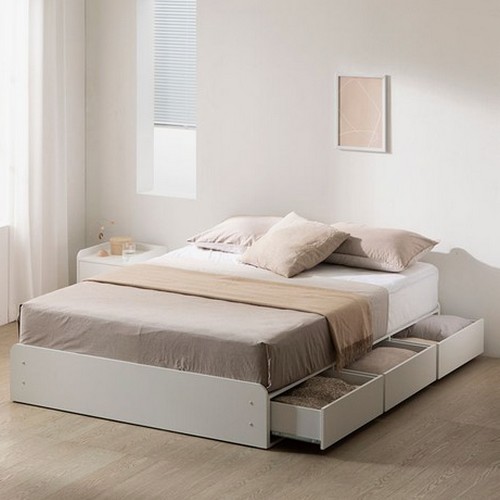 아르메 코지 무헤드 3단서랍형 수납 침대 Q