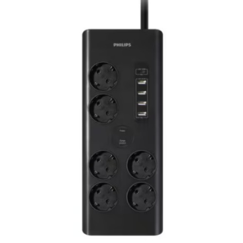 필립스 6구 16A 서지 프로텍트 USB 멀티탭 (2m)_이미지