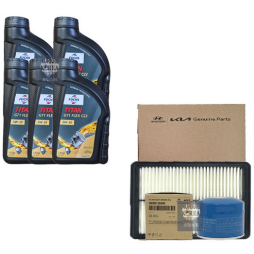 훅스 타이탄 GT1 플렉스23 5W30 5L + 순정필터 현대 올뉴밸로스터 1.4 가솔린 터보_이미지