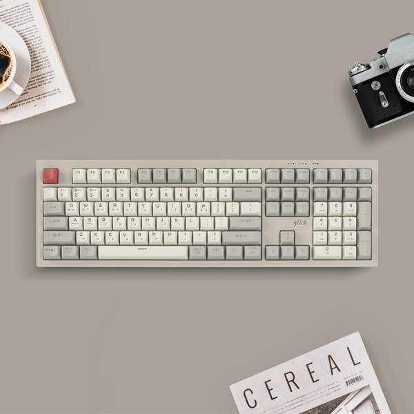 지클릭커 OFFICEPRO WK50 사일런스 M RGB 무소음 방수 무선 블루투스 108 (Retro Cappuccino)_이미지