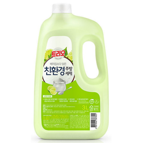 애경 트리오 ㅤ베이킹소다 담은 친환경 주방세제 라임향 3L (2개)_이미지