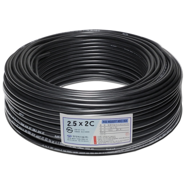 현대케이블 VCTF 전선 2.5SQ x 2C (100m)_이미지