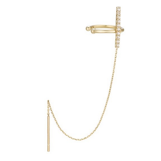 윙블링 14K 루디 투핀이어커프 귀걸이_이미지