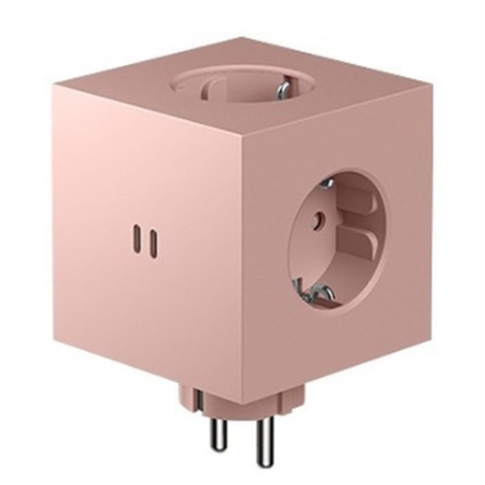 스퀘어투 3구 USB 멀티탭 올드 핑크