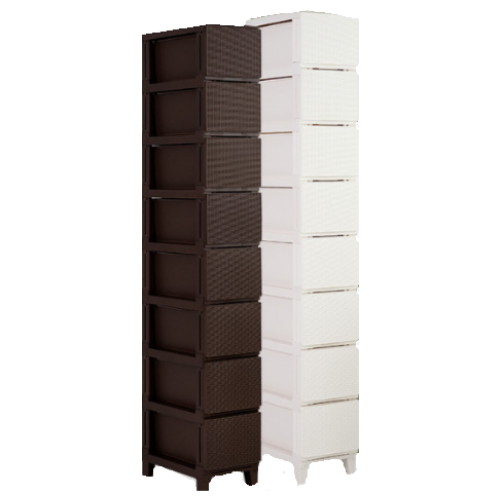 가든 라탄 서랍장 슬림형 8단