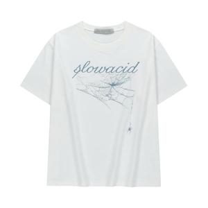 SLOW ACID 11일 배송 코브웹 반팔 티셔츠 화이트 211340