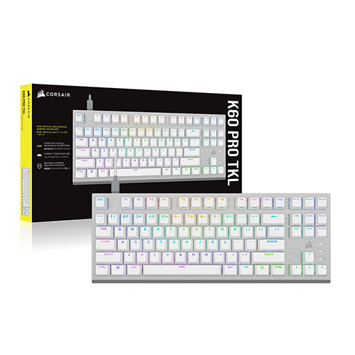 CORSAIR K60 RGB PRO TKL OPX 게이밍 기계식 키보드 (화이트)_이미지
