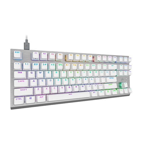 CORSAIR K60 RGB PRO TKL OPX 게이밍 기계식 키보드 (화이트)_이미지
