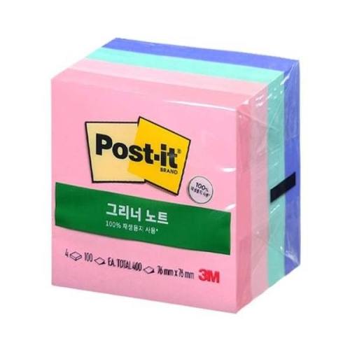 3M YK216817 포스트잇 그리너노트 654-4RP-AP 스윗스프링클즈_이미지