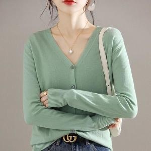  셀러허브 JSLK 여성 브이넥가디건 캐주얼 심플한 가디건 S9212347