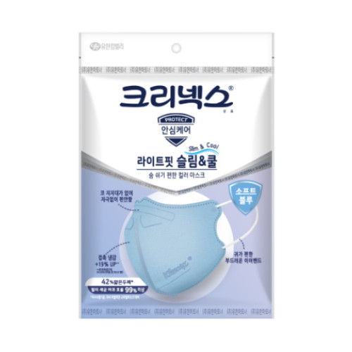 라이트핏 슬림 앤 쿨 중형 소프트블루 5매입