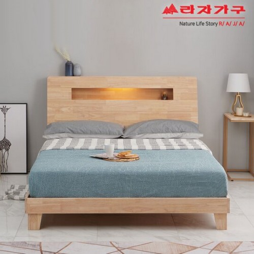 라자가구 비바 스완 원목 LED침대 Q (독립스프링)