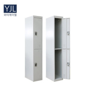 철제 캐비넷 수납 옷장 사물함 2인용 2단 락커 그레이