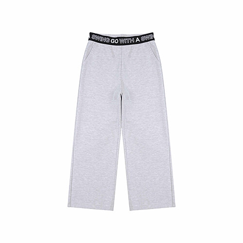 APPLE PINK 직조밴드오비 분또 와이드팬츠 APP8T164GSG_GY