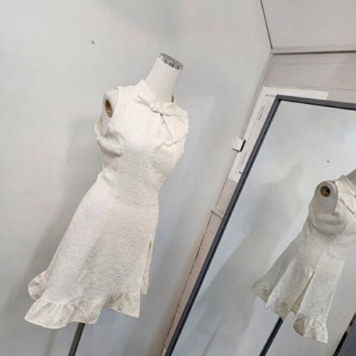 수프 파티 코 레 치파오 중국전통의상 원피스 화이트 연 KYR-WD8C8ED_이미지