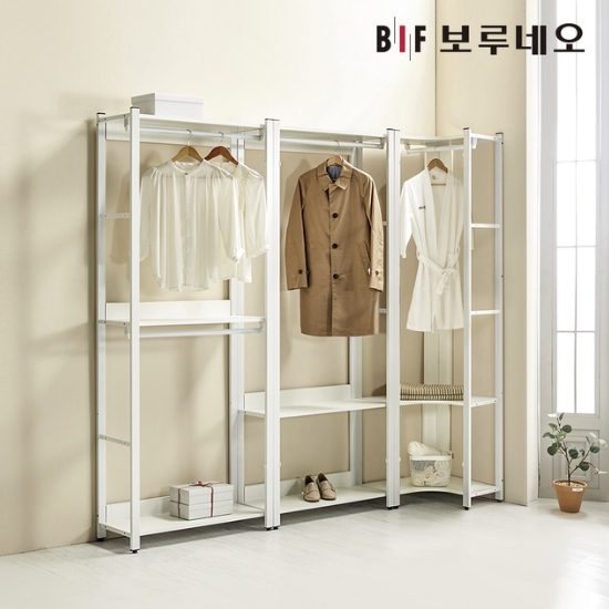BIF보루네오 아이든 시스템 행거 철제 I 코너 행거 드레스룸 세트 2235