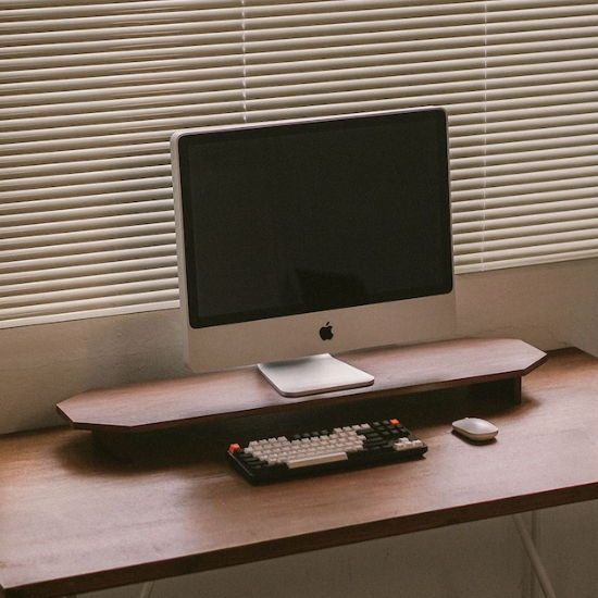 오니프 듀얼 우드 모니터 받침대