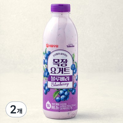 서울우유 신선함이 살아있는 목장 요거트 블루베리 750ml (2개)_이미지