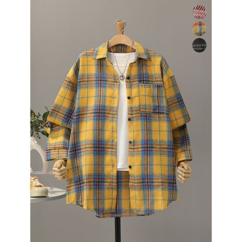 모노시크 카즈베 루즈핏 체크 언발 셔츠_MNBS653