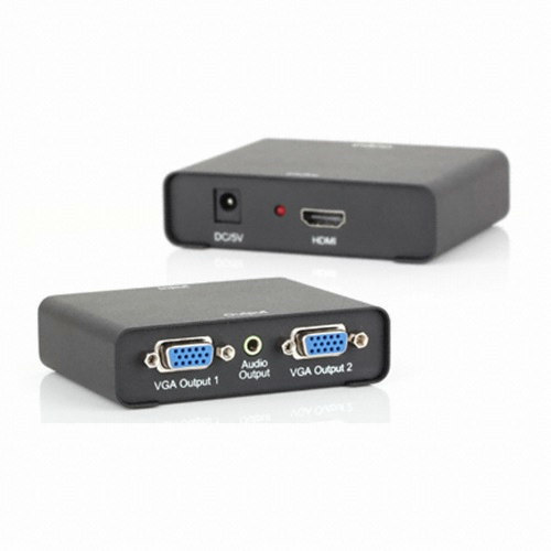 강원전자 NETmate 1:2 HDMI to VGA 분배기 (NM-HVC102)_이미지