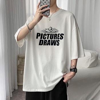 더블디 남성 3컬러 프린팅 오버핏 반팔 티셔츠 IS-TS14 S10125833_이미지