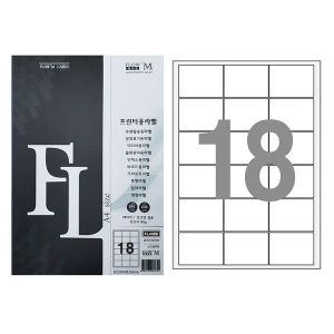 플로엠 우편용라벨 전산 라벨지 물류관리용 18칸 100매 FL4306_이미지