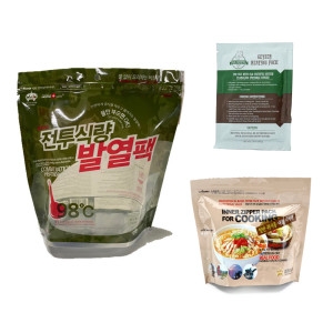 쓰리스타  발열팩 대봉투 취사팩 세트 숯 함유 발열제 발열용기 세트 워킹쿡 전투식량 비상식량 캠핑 비화식
