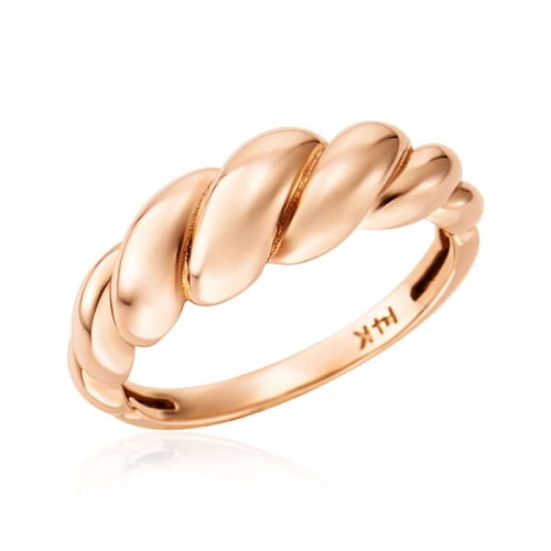 14K 플럼 커브 꼬임 트위스트 반지 SRS42135
