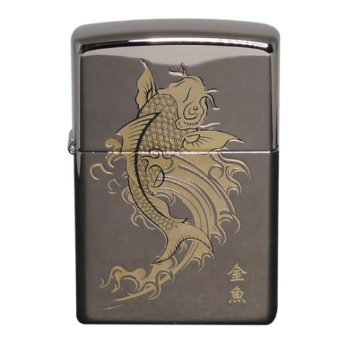 지포 오일 라이터 250-18 GOLD FISH BLACK R ZP-ZPH4MA046R_이미지
